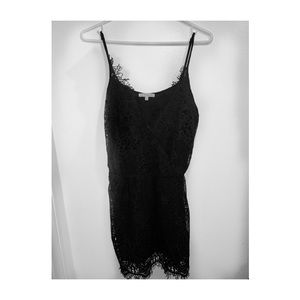 Black lace mini dress